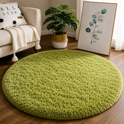 LuxeCloud™ Round Plush Area Rug – Soft Shag Floor Mat