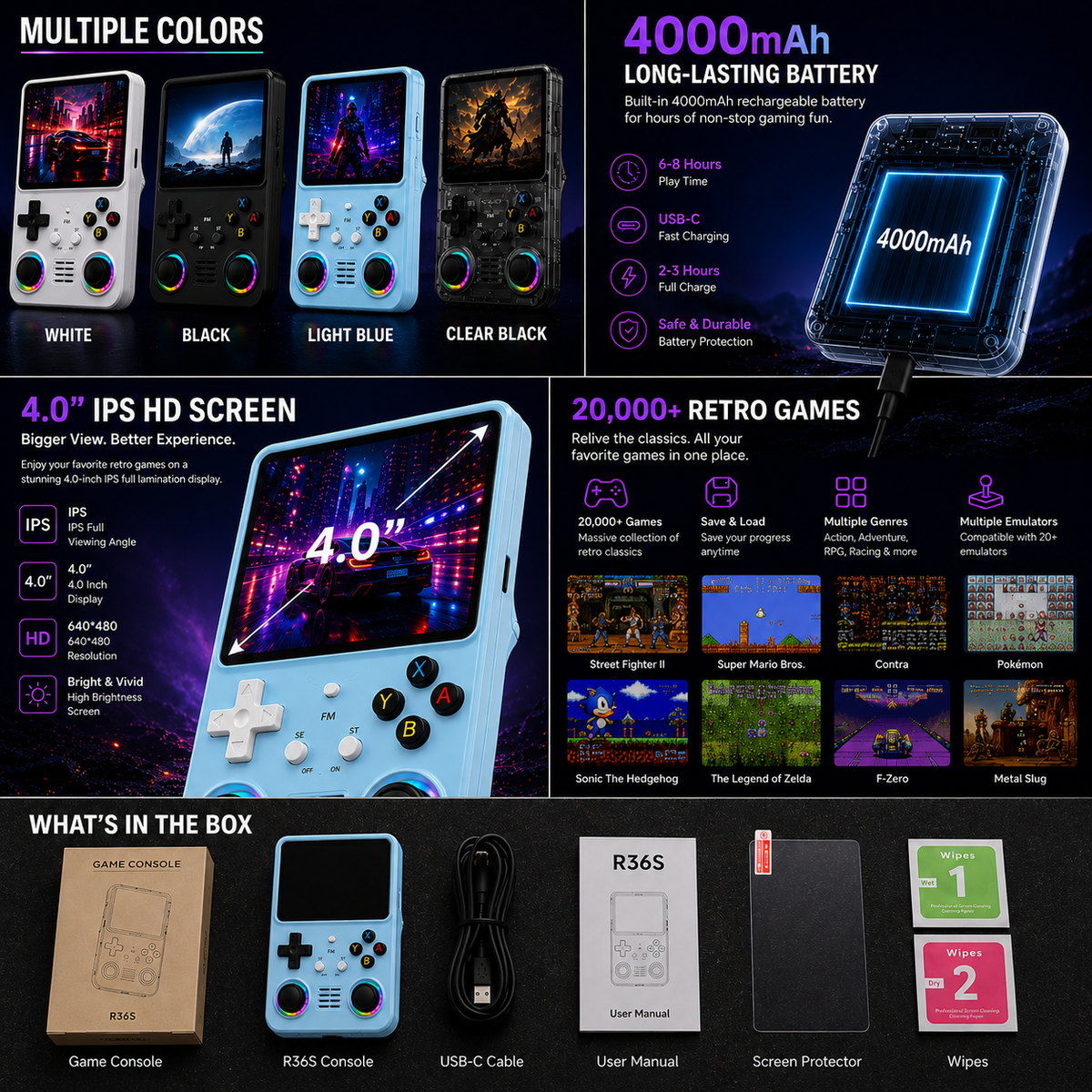 RetroPlay™ MAX Portable Gaming Console – 20,000+ Games
