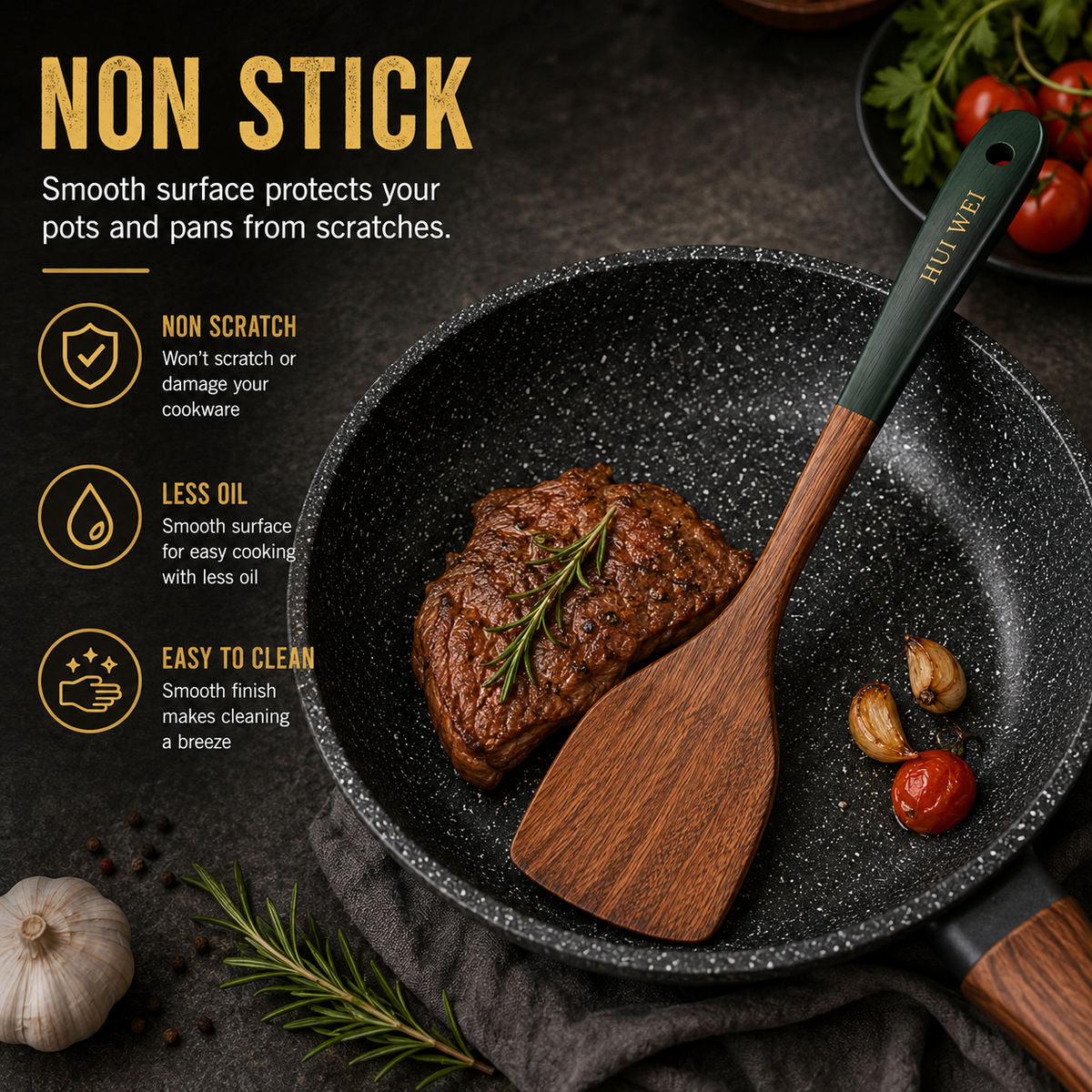 Natural Wood Spatula Set – Non-Stick Wooden Cooking Utensils for Kitchen