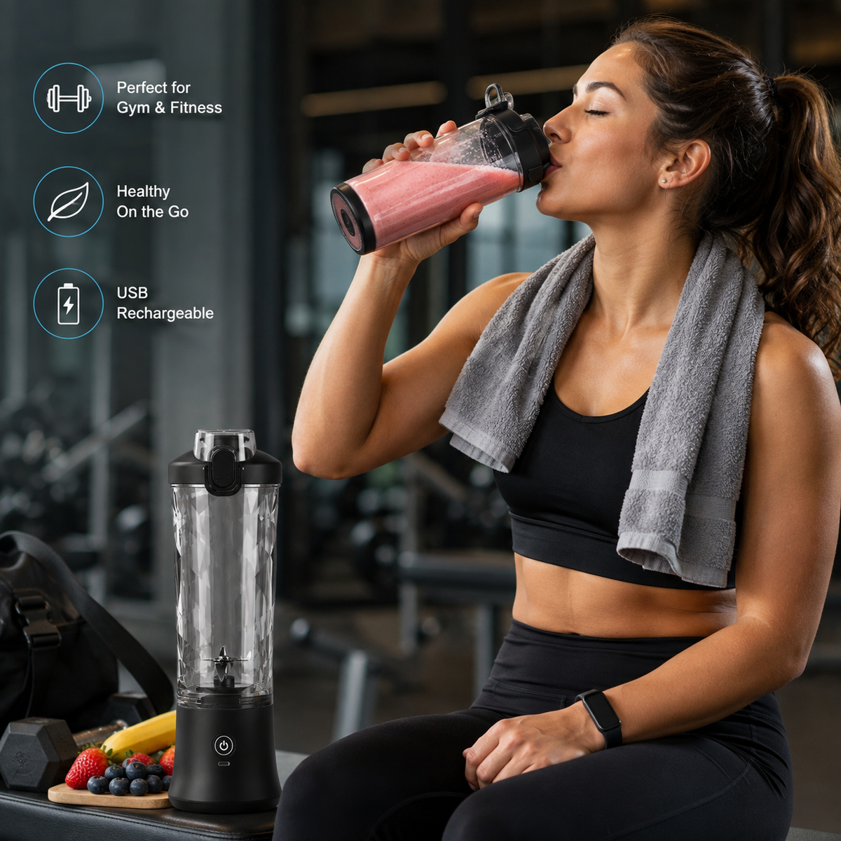 BlendGo™ Portable & Rechargeable Smoothie Blender
