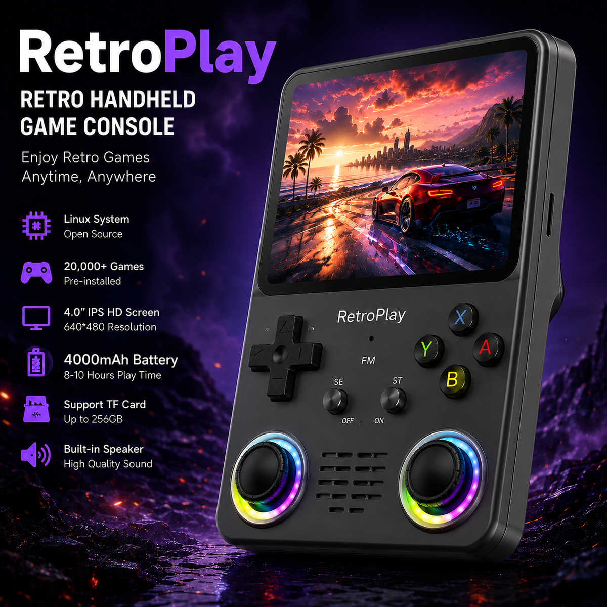 RetroPlay™ MAX Portable Gaming Console – 20,000+ Games