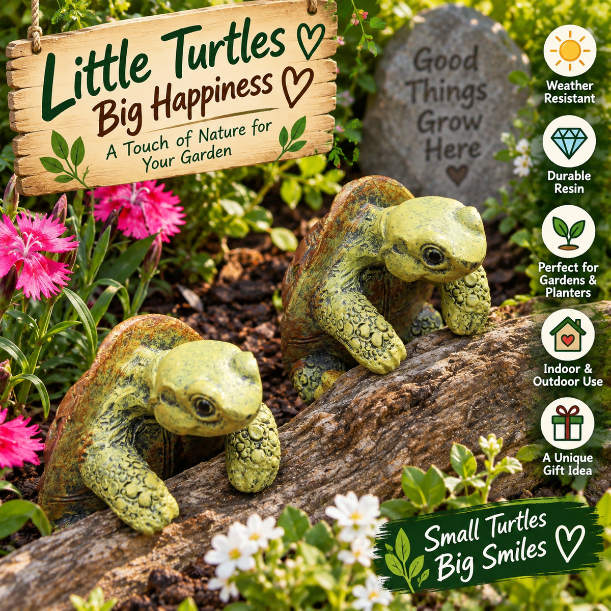 TurtleClimb™ Resin Garden Decor – Cute Outdoor Wall Ornament