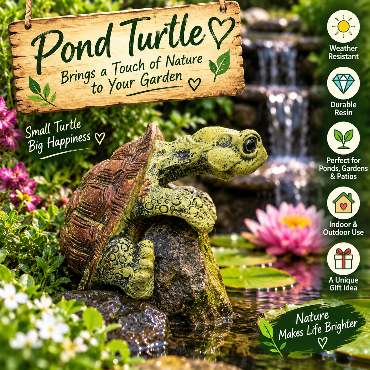 TurtleClimb™ Resin Garden Decor – Cute Outdoor Wall Ornament