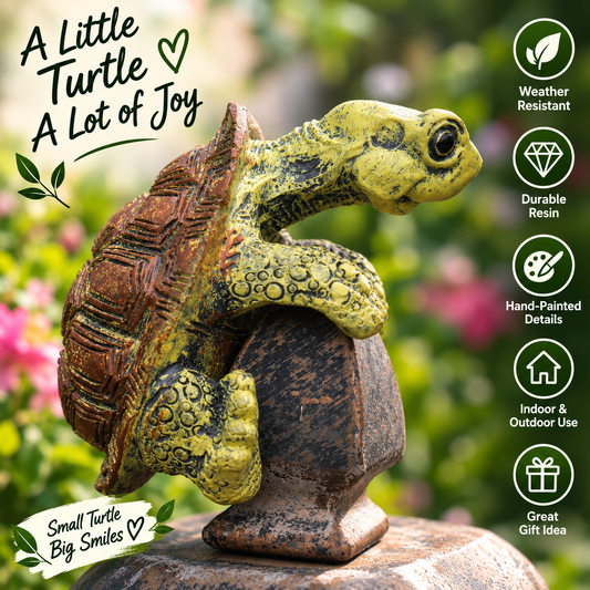 TurtleClimb™ Resin Garden Decor – Cute Outdoor Wall Ornament