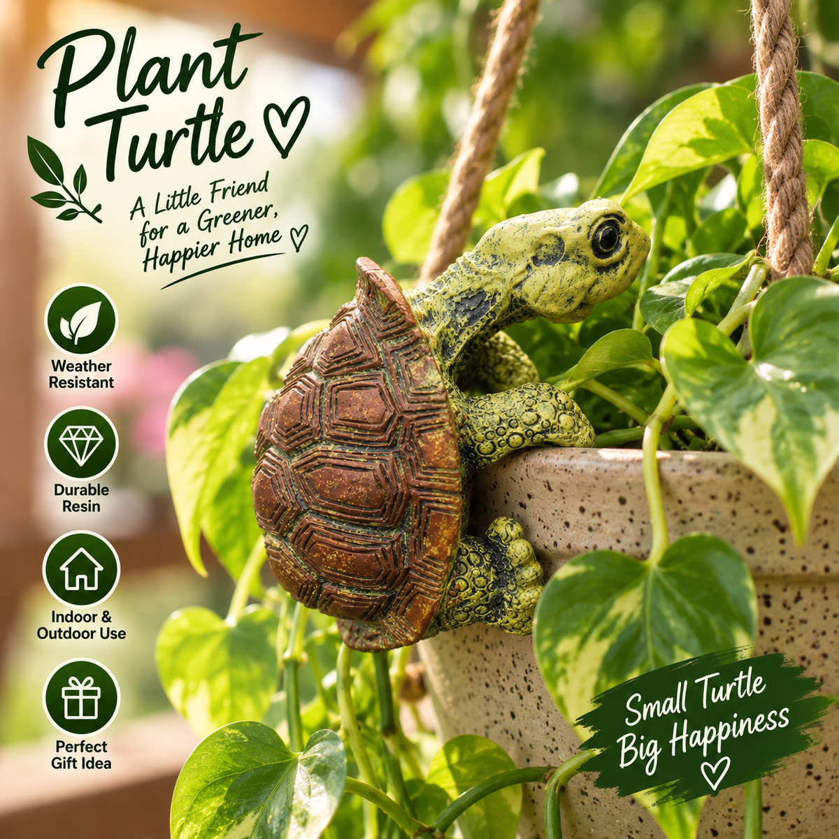 TurtleClimb™ Resin Garden Decor – Cute Outdoor Wall Ornament