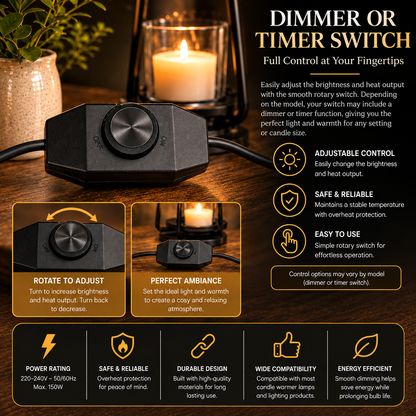 Aromatherapy Candle Warmer Lamp – Electric Wax Melt Warmer with Adjustable Light