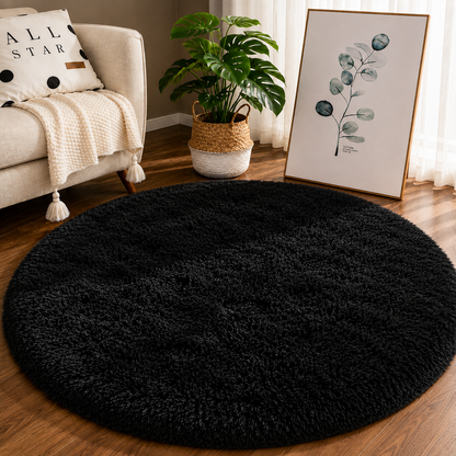 LuxeCloud™ Round Plush Area Rug – Soft Shag Floor Mat