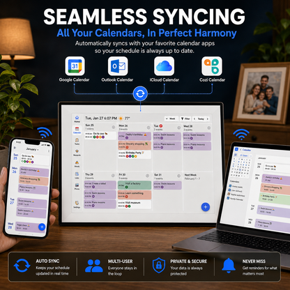HomeHub™ 10.1-Inch Smart WiFi Family Calendar & Planner