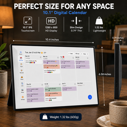 HomeHub™ 10.1-Inch Smart WiFi Family Calendar & Planner