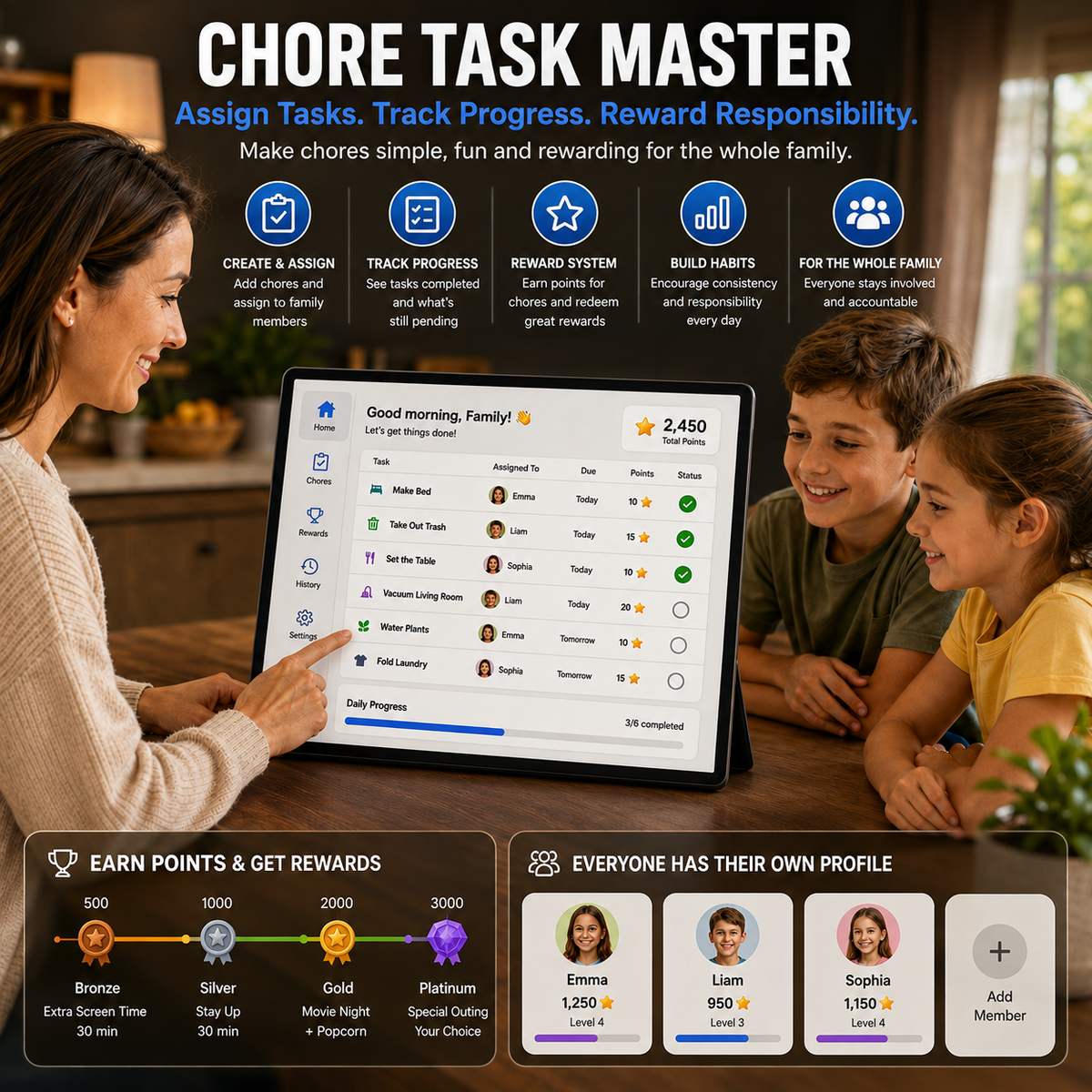 HomeHub™ 10.1-Inch Smart WiFi Family Calendar & Planner