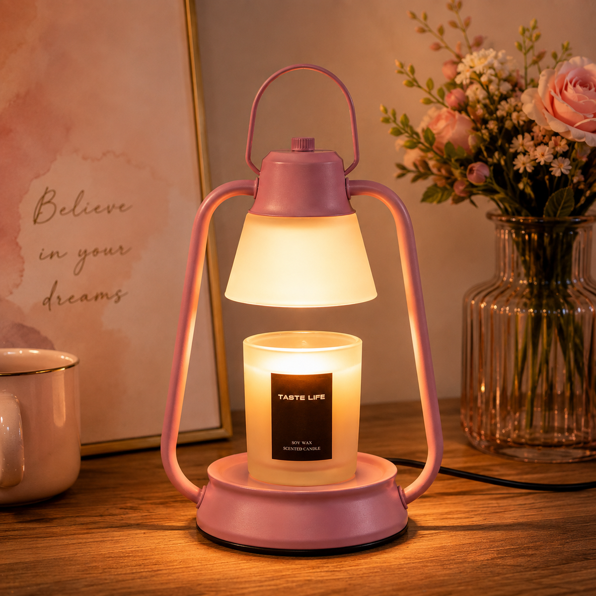 Aromatherapy Candle Warmer Lamp – Electric Wax Melt Warmer with Adjustable Light