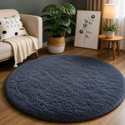 LuxeCloud™ Round Plush Area Rug – Soft Shag Floor Mat